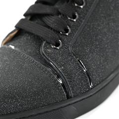 CHRISTIAN LOUBOUTIN Vieira Black Glitter Sneaker Sz 38.5 3200165BK01